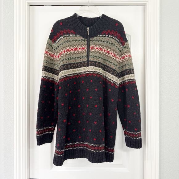 Vintage Polo Ralph Lauren Sweater Hand Knit Lambs Wool Fair Isle Holiday Size 1X - Picture 2 of 8